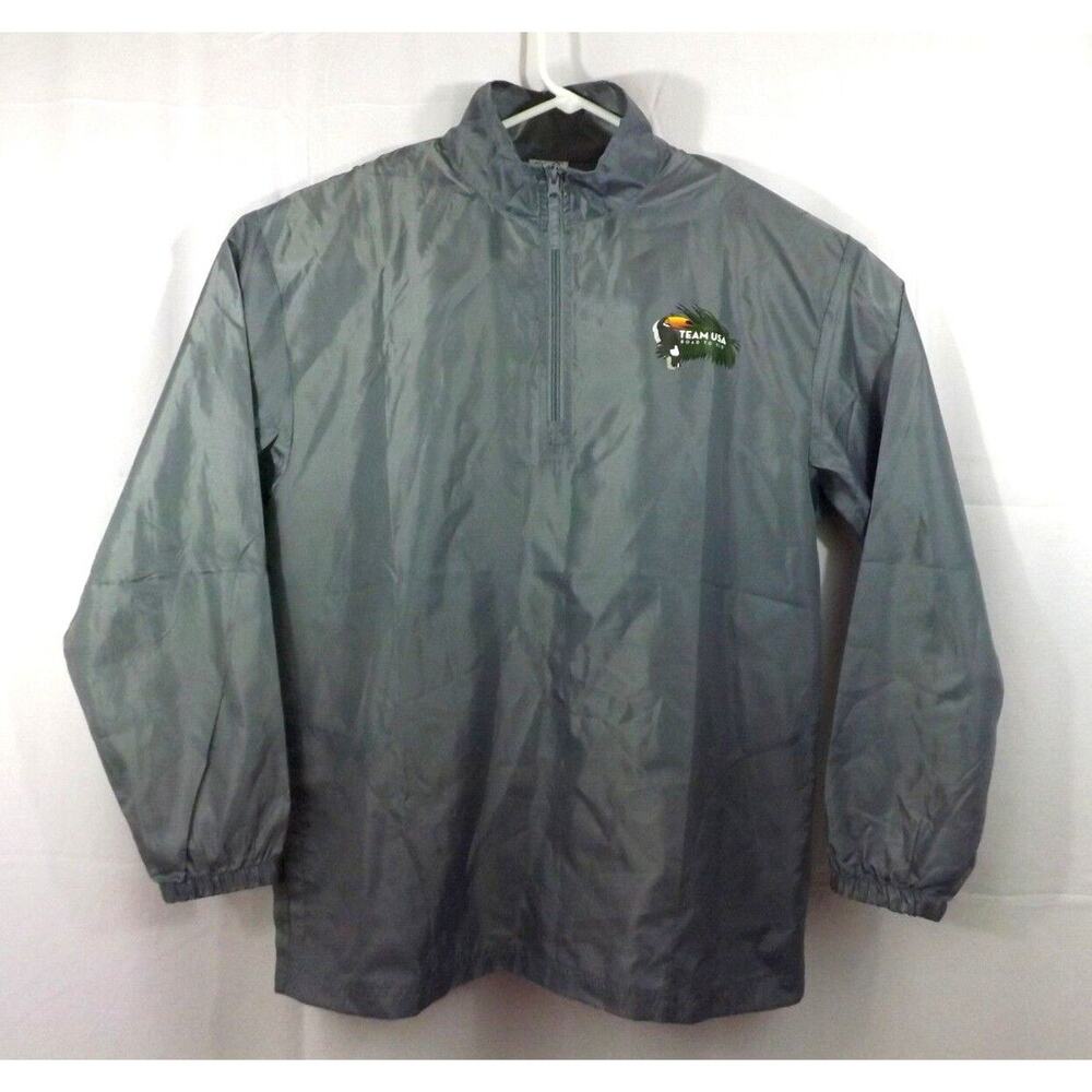 Olympic Team USA Windbreaker Jacket Adult Size Large Road To Rio 2016 Gray